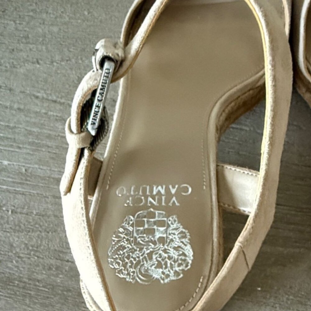 NWB Vince Camuto Ranneli Espadrille Sandal in Tortilla True Suede Tan Size 10 - Picture 4 of 7